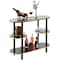 Fabulaxe Modern Display Wooden Console Bar with Tiered Open Shelves, Mini Bar with Wine Storage, Brown QI004485.BN - alternate 1